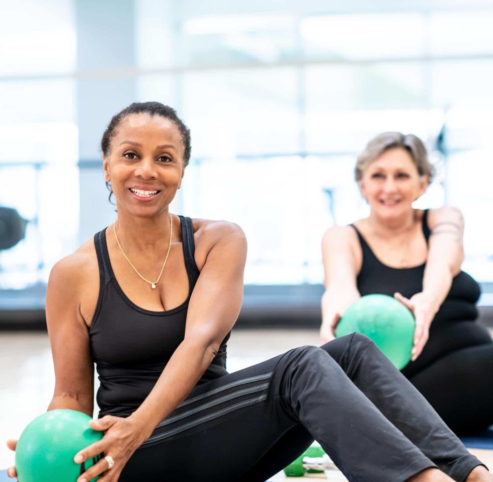 Women working out.